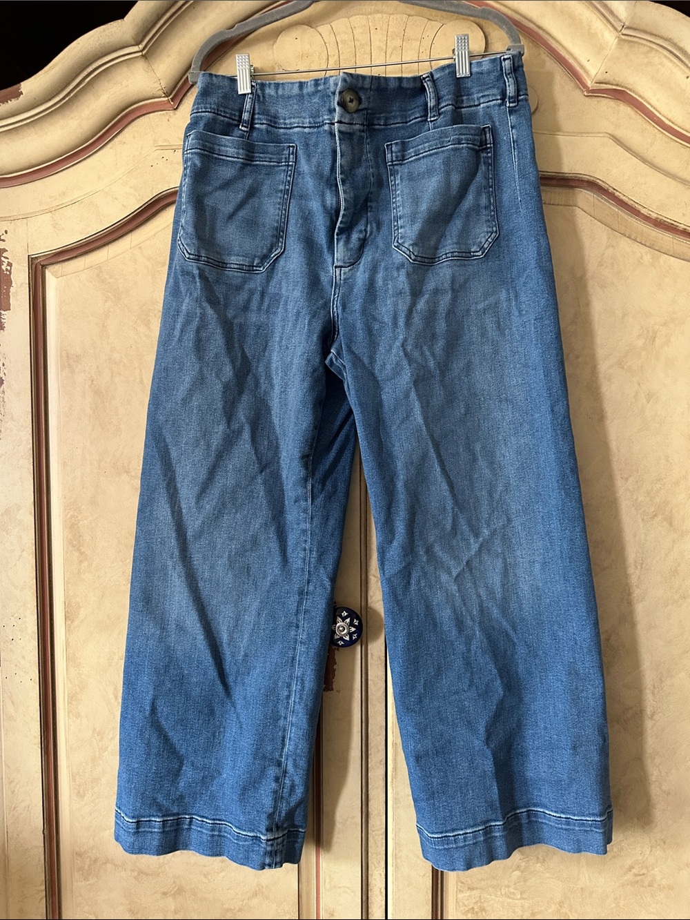 Maeve The Collette Full Length Denim Jeans Embroidered Pockets size 33P